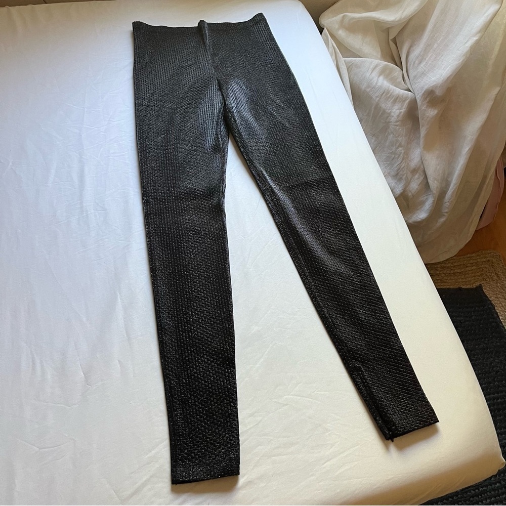 NWT AREA NEW YORK dark grey textured metallic slim‎ leg pants